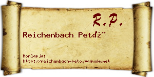 Reichenbach Pető névjegykártya